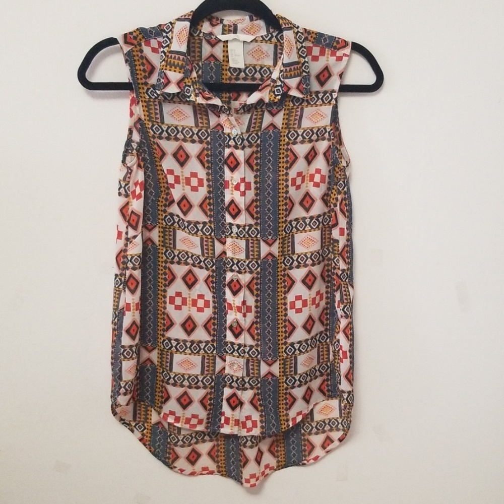 2/$16💎H&M Sleeveless Printed Blouse